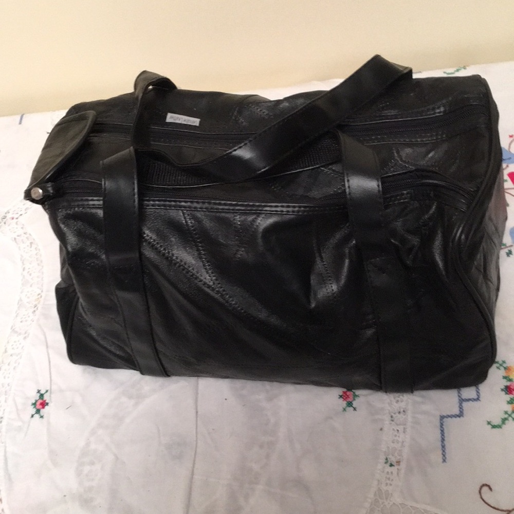 Black Leather Carry All